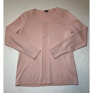 Talbots Women's Size Small Pullover Sweater Light Pink Long Sleeve Cotton Blend